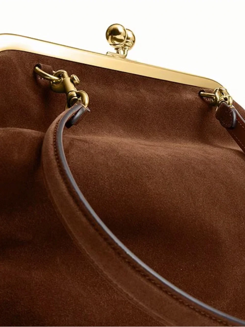 Coach 27 Kisslock Suede Frame Shoulder Bag